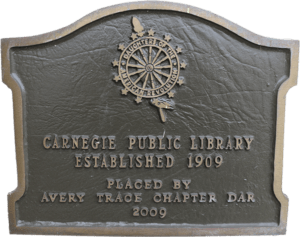 Harriman Public Library building plaque