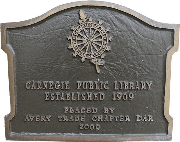 Harriman Public Library building plaque